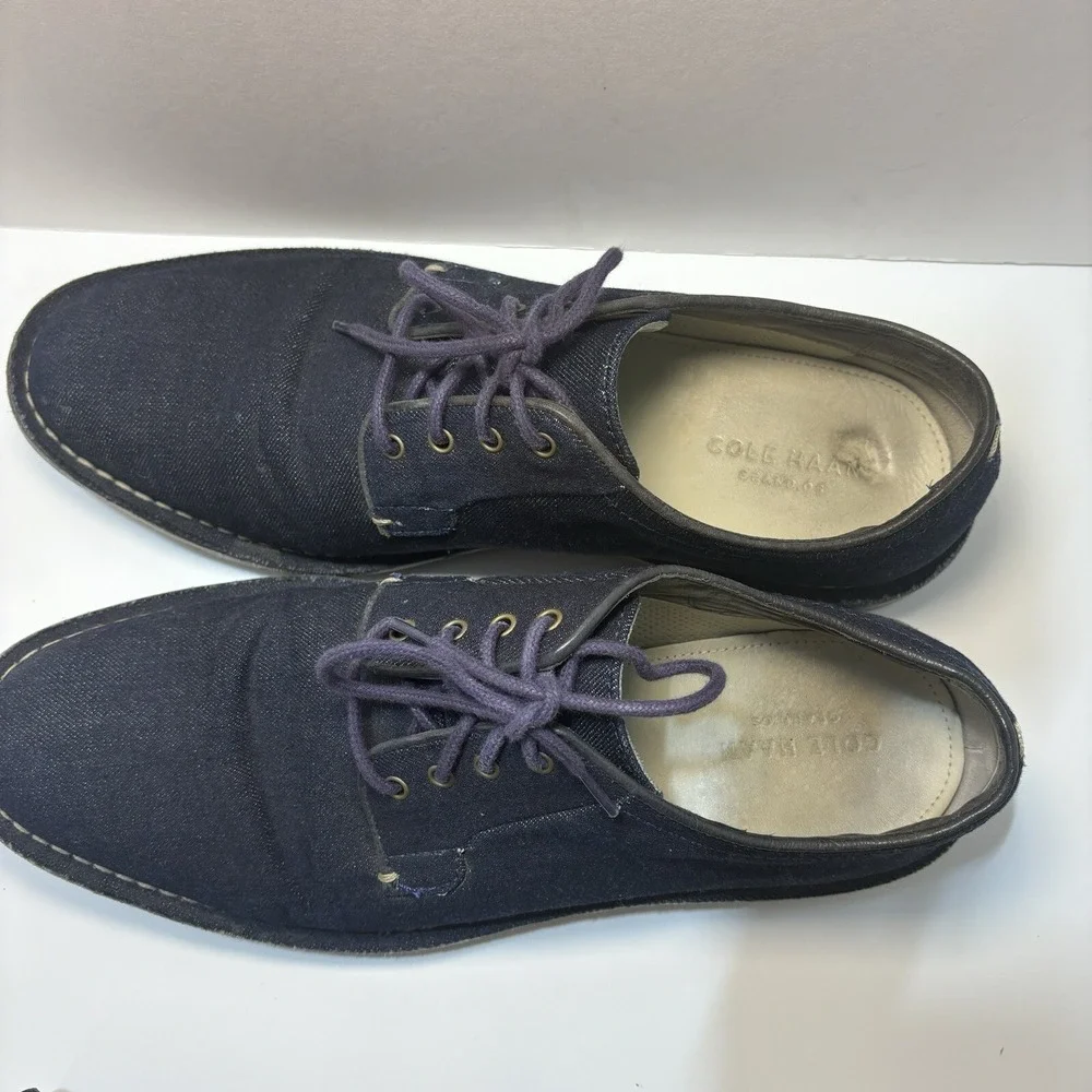 Cole Haan Grand OS Mens Oxfords Shoes Navy Blue Lace‎ Up Round Toe Low Top